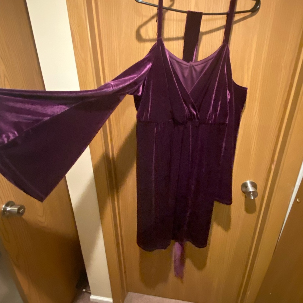 Purple velvet bell sleeve torrid dress